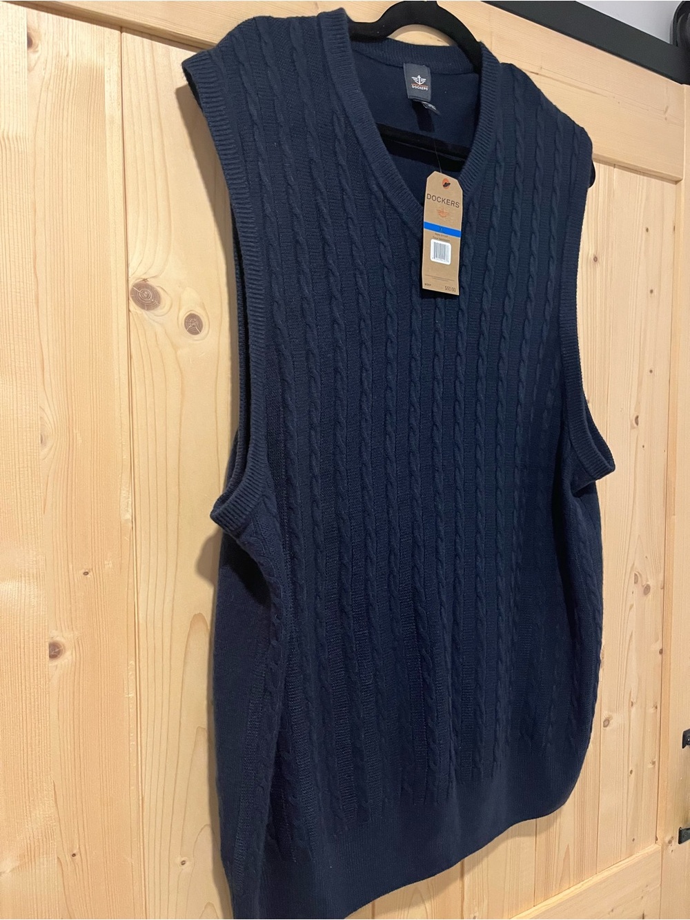 Dockers Men’s Navy Cable Knit Sweater Vest XL NWT ⛳️ - Picture 4 of 10